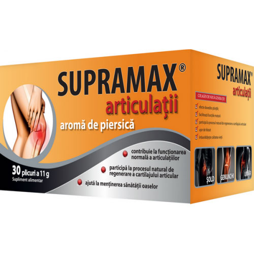 Supramax articulații cu aromă de piersică, 30 plicuri, Z : Farmacia Tei online