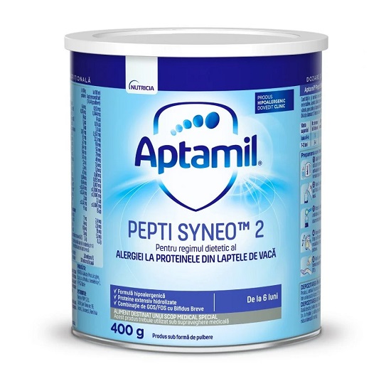 Lapte praf Aptamil Pepti 2, 400 g, +6 luni, Nutricia