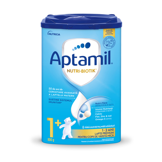 Lapte praf Aptamil Junior 1+, Nutri Biotik, 800g, 12-24 luni, Nutricia