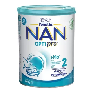 Formula de lapte praf premium Nestle Nan 2 Optipro HMO 800 g, de la 6 luni