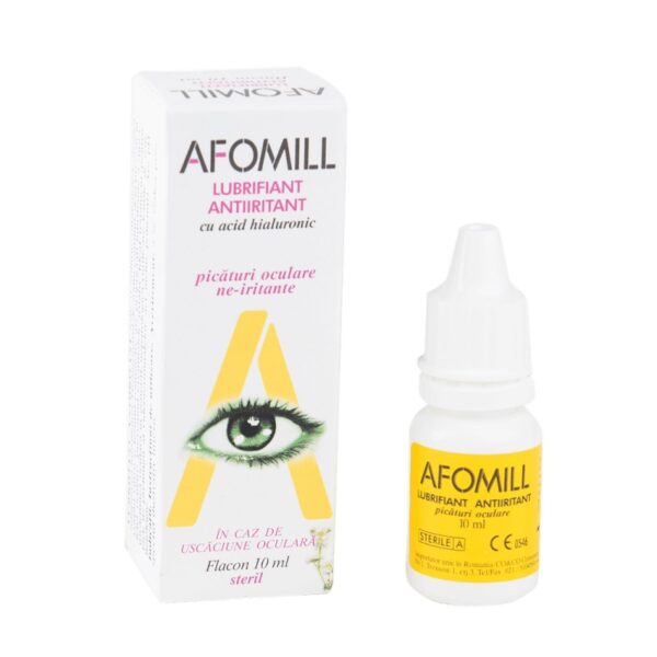 Afomil Lubrifiant, picături oftalmice antiiritante cu acid hialuronic, 10ml, AF United