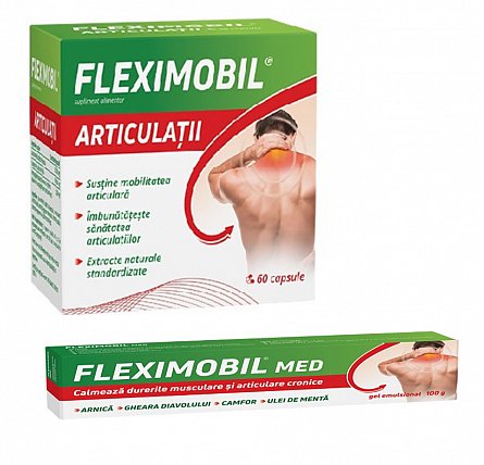 Fleximobil Articulatii Pachet 60cps+gel 100g, FITERMAN