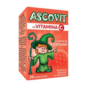 Ascovit cu Vitamina C aroma de capsuni, 20 comprimate, Perrigo