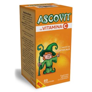 Ascovit Vitamina C cu aromă de portocale, 60 comprimate, Perrigo
