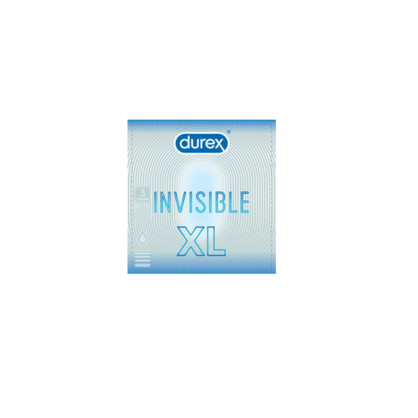 Prezervative Invisible Durex XL, 3 bucati
