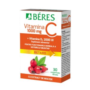 Vitamina C 1000mg + Vitamina D3 2000ui, 30 comprimate, Beres