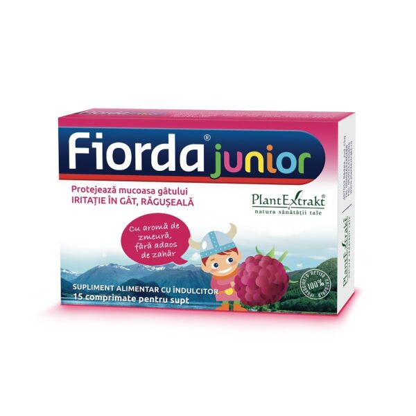 Fiorda Junior cu aromă de zmeură, 15 comprimate, Plant Extrakt