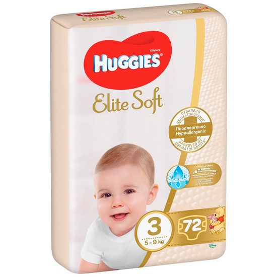 Scutece nr.3 Elite Soft, 5-9 kg, 72 buc, Huggies