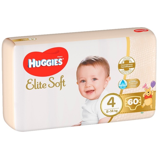 Scutece Nr.4 Elite Soft, 8-14 kg, 60 buc, Huggies