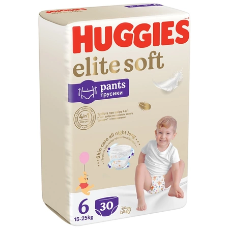 Scutece baieti Pants Elite Soft, Nr. 6, 15-25 kg, 30 buc, Huggies